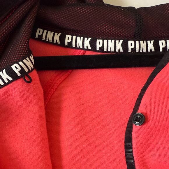 Victoria’s Secret PINK Nation Sequin Zip Hoodie L/XL Gray Reflective Thumbholes - Picture 13 of 16